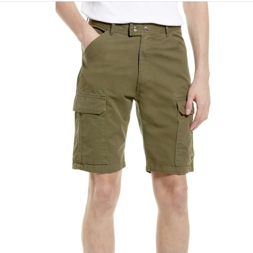 Frame Mens Cargo Shorts Cotton Rifle Green Twill Utility Size 38